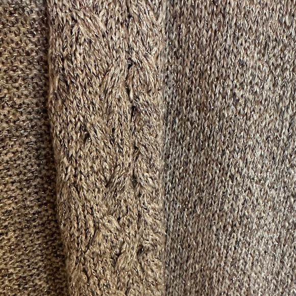 Chico's knit sleeveless cardigan vest duster Brown Cream black Open front XL 16 - Picture 9 of 13